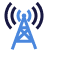An icon depicting a blue Ranger Pro Sensor emitting signal waves on a black background.